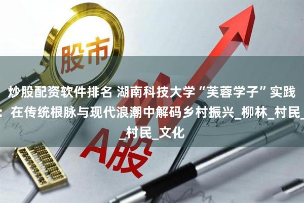 炒股配资软件排名 湖南科技大学“芙蓉学子”实践团队：在传统根脉与现代浪潮中解码乡村振兴_柳林_村民_文化